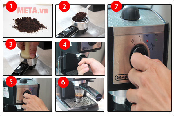So sánh máy pha cà phê tự động và máy bán tự động Các bước máy pha cà phê bán tự động
