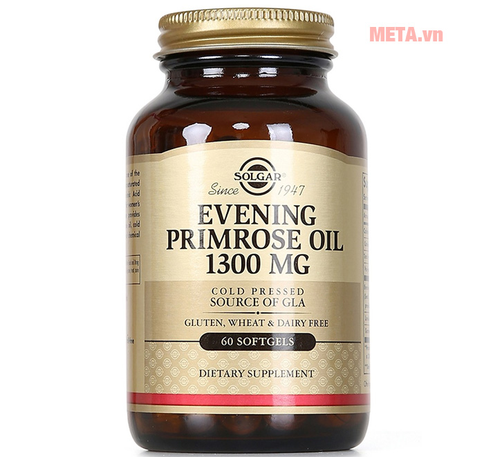 Thực phẩm bảo vệ sức khỏe Evening Primrose Oil 1300 MG Solgar (60 viên Top thực phẩm chức năng bổ sung nội tiết tố cho phái nữ