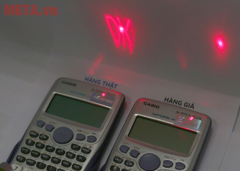 Cách phân biệt máy tính bỏ túi Casio thật và giả? Chiếu laser