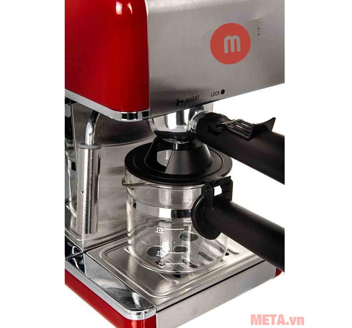 Máy pha cà phê Mishio MK05 thiết kế bình đựng thủy tinh Máy pha cà phê bột