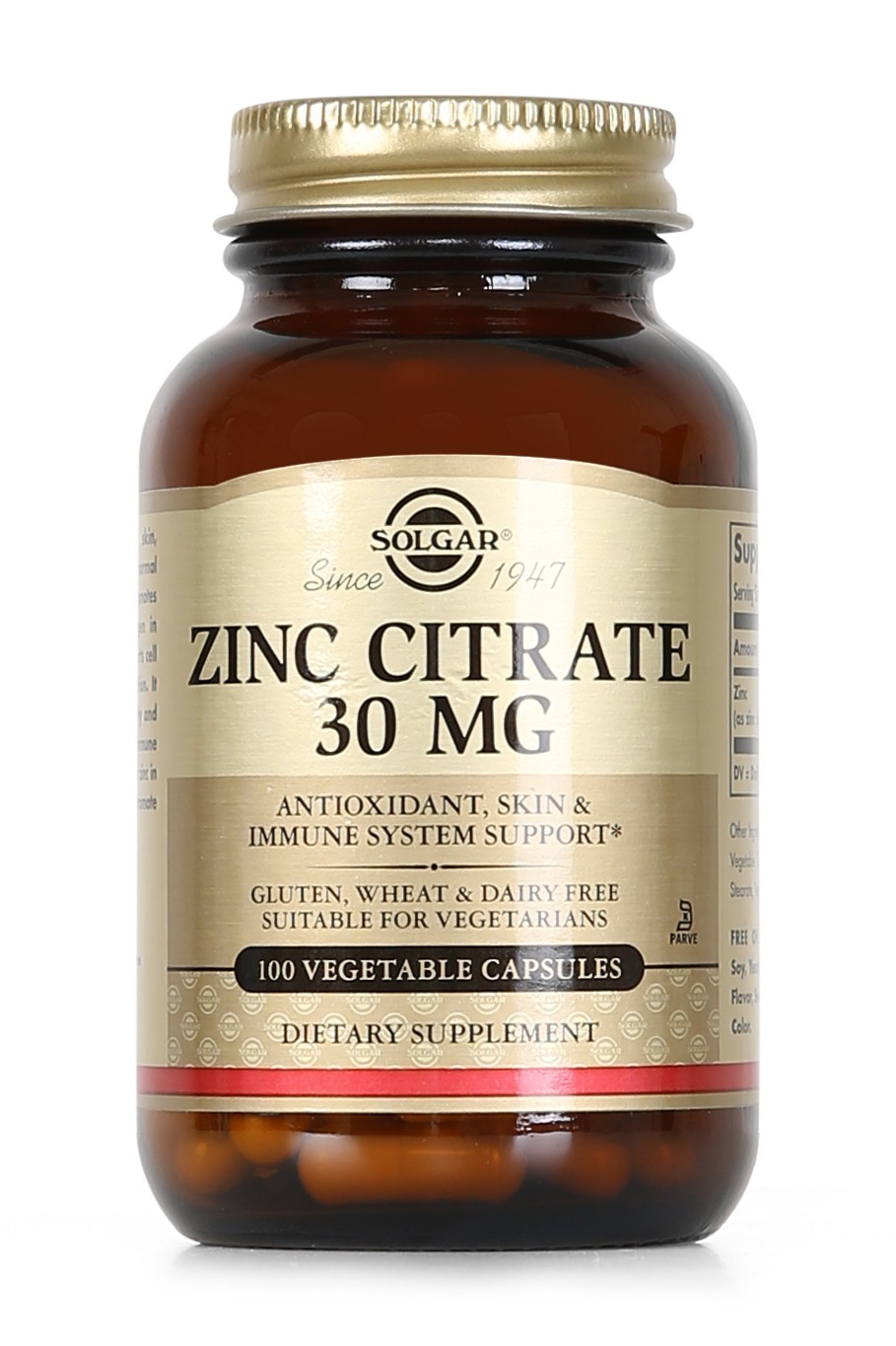 uống kẽm đúng cách Thực phẩm bảo vệ sức khỏe Zinc Citrate 30 MG Solgar (100 viên)