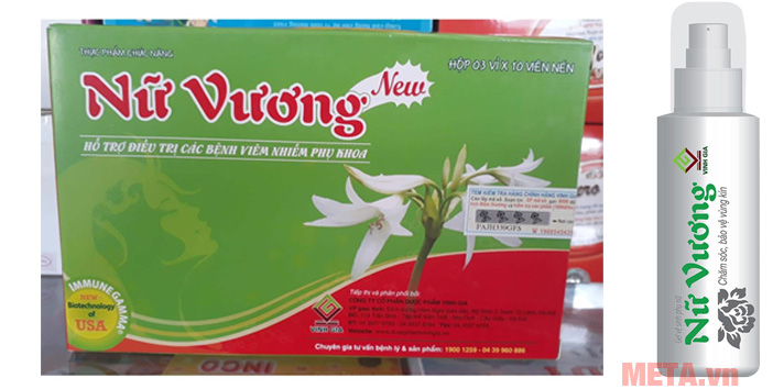 Combo viên uống Nữ Vương new và Gel vệ sinh phụ nữ Nữ Vương