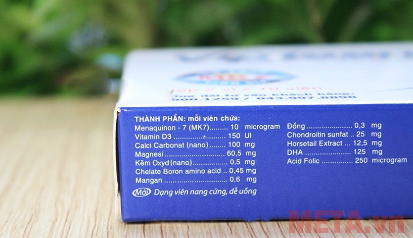 Thành phần của viên uống tăng chiều cao Vipteen Thành phần của viên uống tăng chiều cao Vipteen