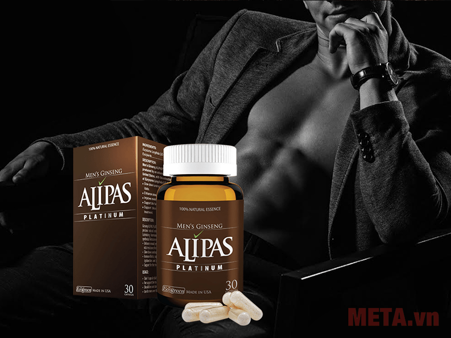 Sâm Alipas Platinum - Tăng cường sinh lực phái mạnh (30 viên) Top thực phẩm chức năng tăng cường sinh lý cho phái mạnh