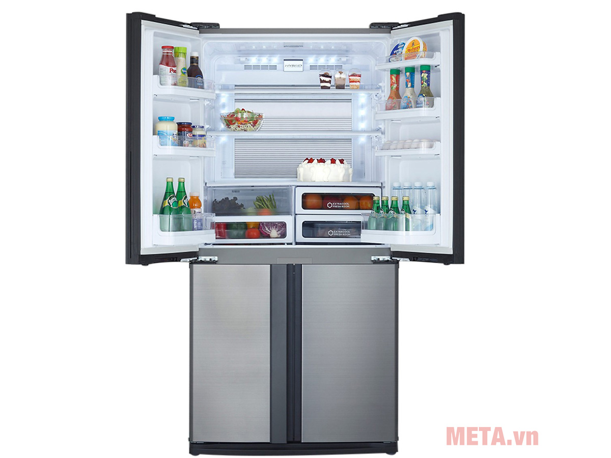 Tủ lạnh 4 cánh dưới 20 triệu Inverter Sharp SJ-FX631V-SL 626 lít