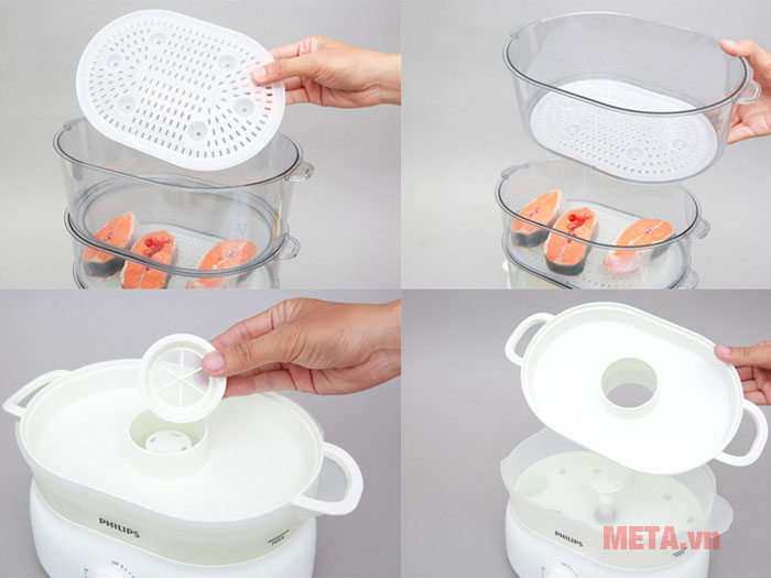 thao tác sử dụng nồi hấp