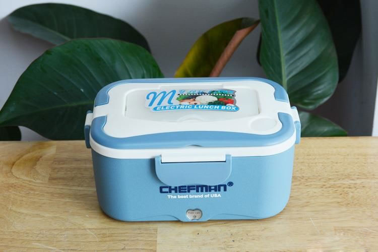 Hộp cơm hâm nóng Chefman inox CM-112I có quai xách tiện lợi.