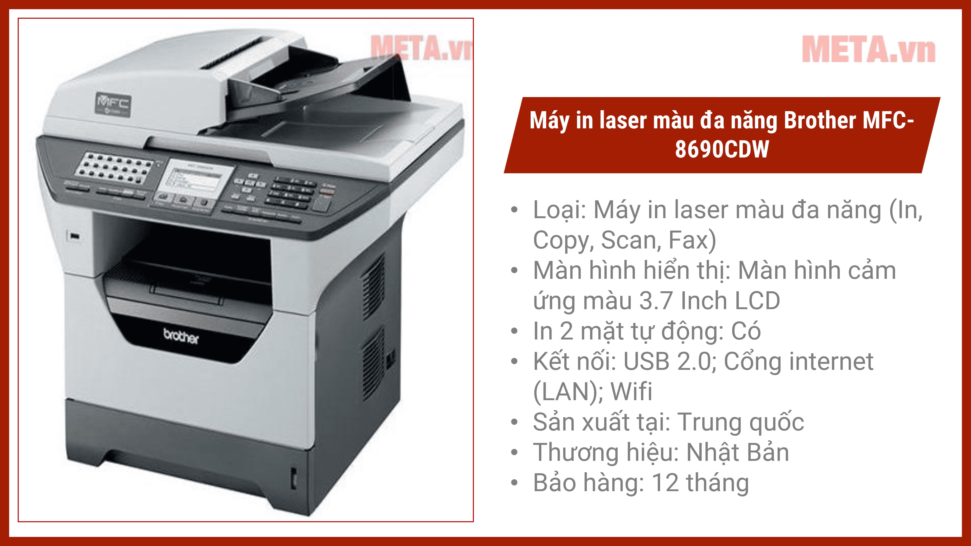 Máy in laser màu đa năng Brother MFC-8690CDW