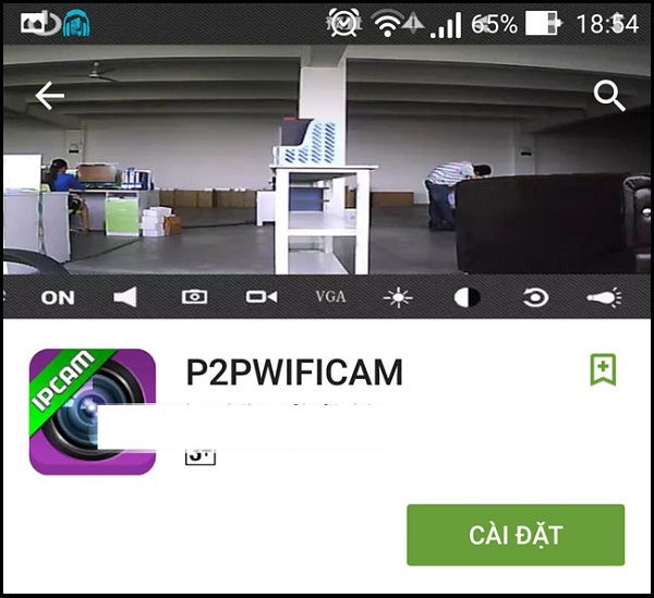 Tải phần mầm P2PWifiCam về điện thoại