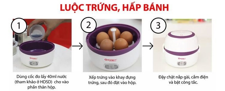 Hướng dẫn dùng hộp cơm AirangLife để luộc trứng, hấp bánh...