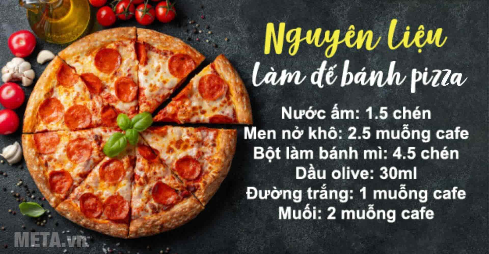 Nguyên liệu làm đế bánh pizza phô mai