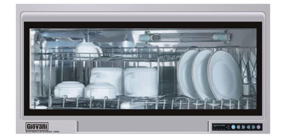 Máy sấy bát gia đình Giovani G-802S có thể lắp đặt độc lập hoặc gắn tủ bếp Máy sấy bát