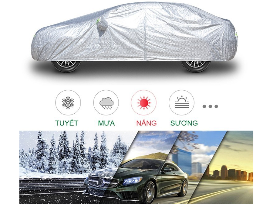 Bạt phủ xe ô tô với 3 lớp chống nắng, chống nước cao cấp