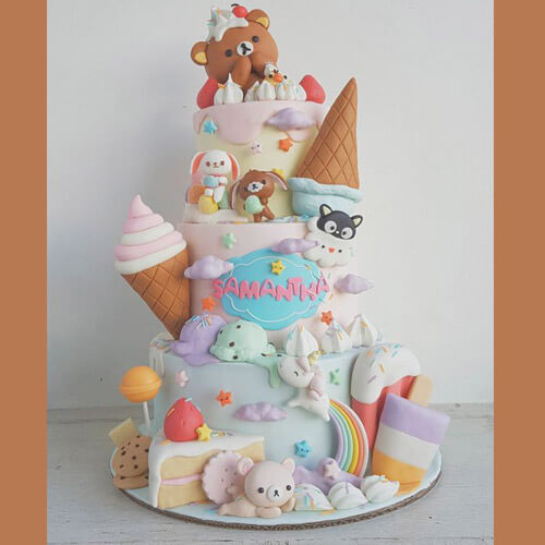 Bánh sinh nhật dành cho các bé là fan của gấu Rilakkuma