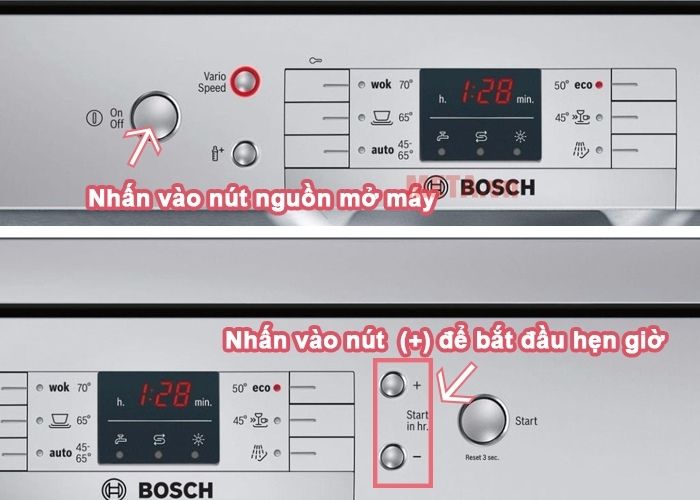 Cài đặt hẹn giờ cho máy rửa chén Bosch SMS63L08EA