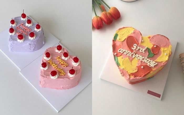 Bánh sinh nhật tặng chồng hình trái tim luôn được nhiều chị em yêu thích