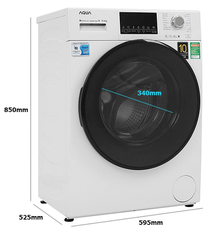 Máy giặt lồng ngang Aqua Inverter 9 kg AQD-D900F.W (new 2020)