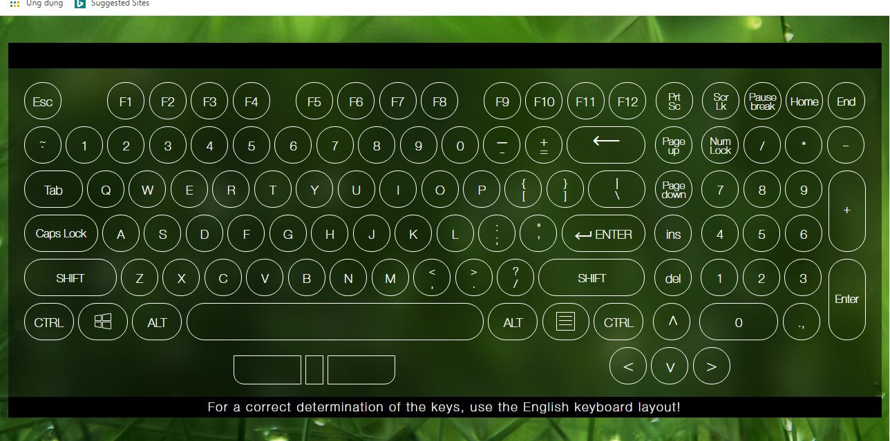 Công cụ check keyboard online Key Test