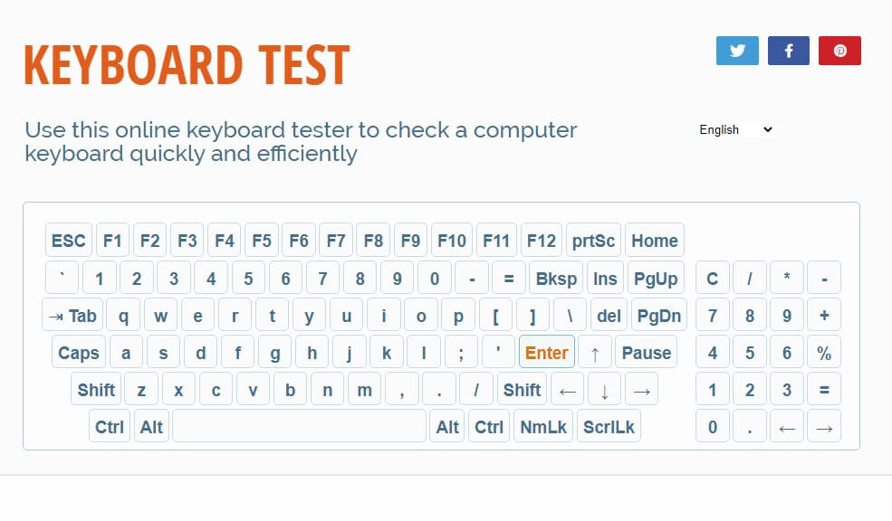 Keyboard Test - công cụ test bàn phím máy tính, laptop nhanh chóng, đơn giản