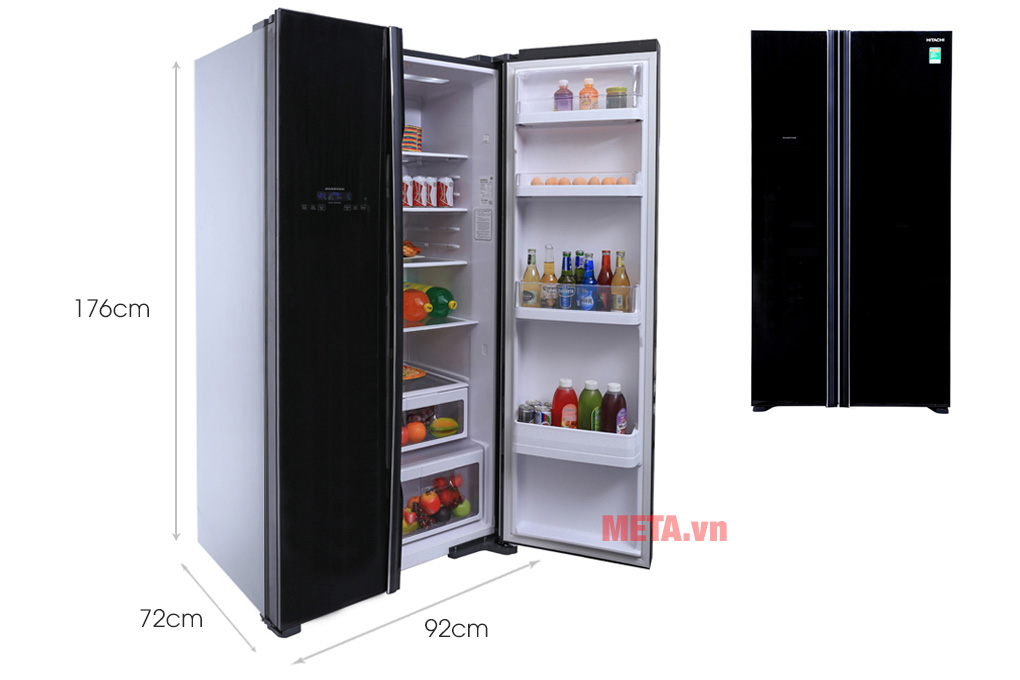 Kích thước tủ lạnh SBS Hitachi R-FS800PGV2 (GBK) 605 lít Kích thước tủ lạnh SBS Hitachi R-FS800PGV2 (GBK) 605 lít