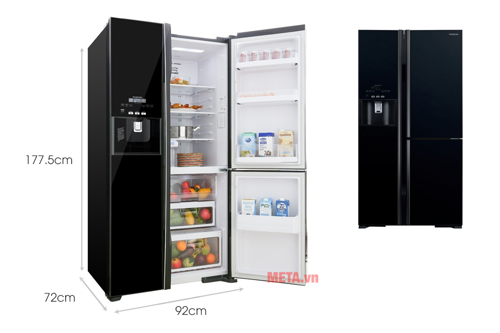 Tủ lạnh biến tần Hitachi R-FM800GPGV2 (GBK) kích thước 584 lít Tủ lạnh biến tần Hitachi R-FM800GPGV2 (GBK) kích thước 584 lít