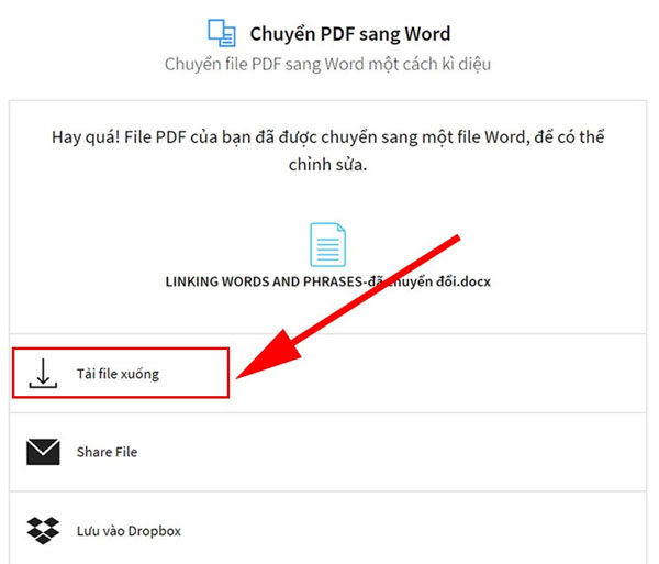 Chuyển PDF sang Word bằng Smallpdf