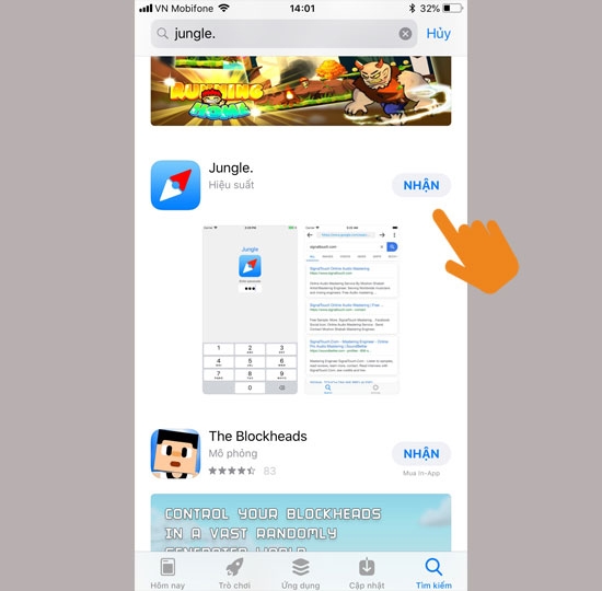 Vào App Store để tìm và tải ứng dụng Jungle về điện thoại của bạn