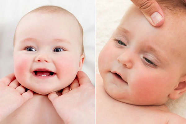 Cách massage đầu và mặt cho bé