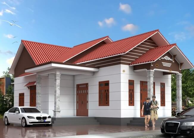 Cách phối màu sơn mặt tiền nhà ngoài trời đẹp cho nhà cấp 4