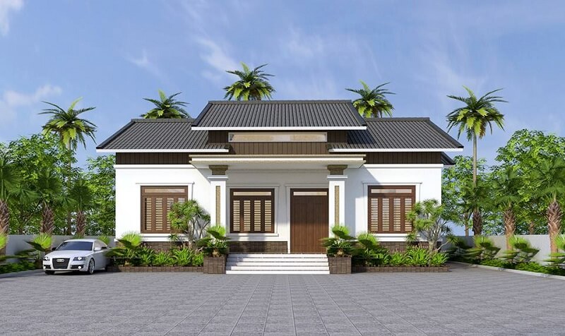 Cách phối màu sơn mặt tiền nhà ngoài trời đẹp cho nhà cấp 4