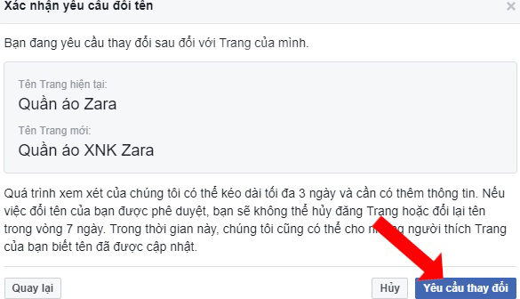 Cách đổi tên page Facebook