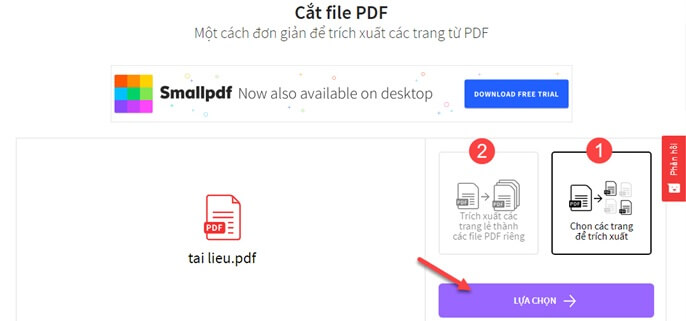 Cách cắt, tách file PDF thành file nhỏ trực tuyến bằng SmallPDF