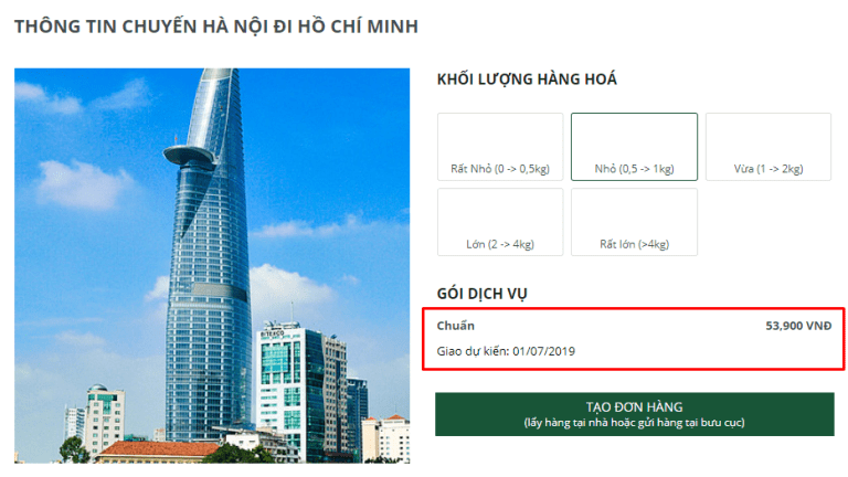 Cách check giá dịch vụ nhanh trên Website của GHN