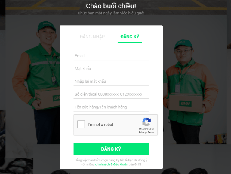Cách đăng ký tài khoảng Giao Hàng Nhanh
