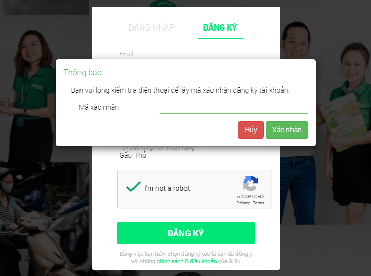 Cách đăng ký tài khoản GHN