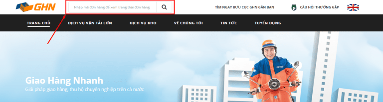 Cách kiểm tra mã vận đơn trên trang web của Giao Hàng Nhanh