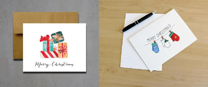 Một số mẫu vẽ thiệp Giáng Sinh đơn giản và dễ thương