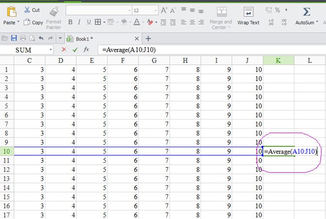 Hàm AVERAGE tính giá trị trung bình trong Excel