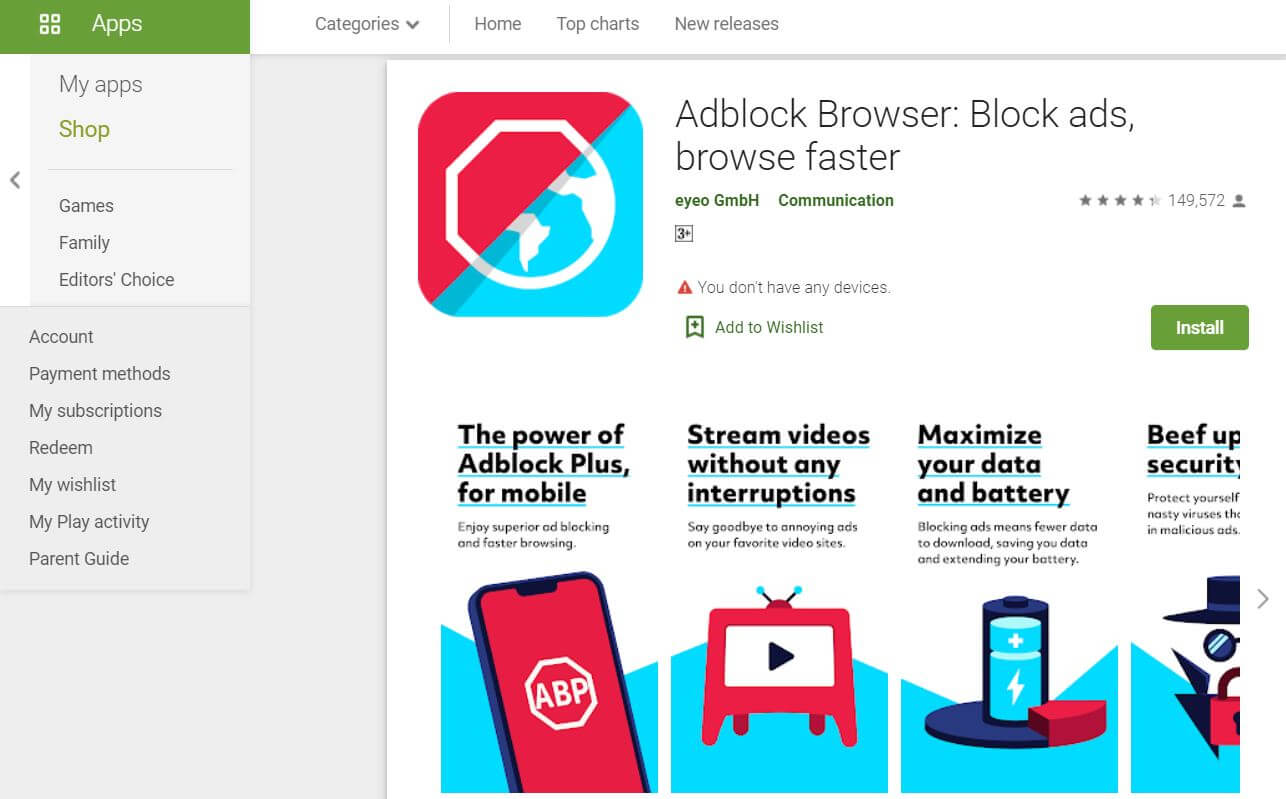 Cách chặn quảng cáo YouTube bằng app Adblock Browser trên điện thoại
