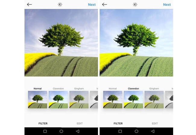 Sử dụng filter có sẵn là cách chỉnh ảnh Instagram nhanh nhất 