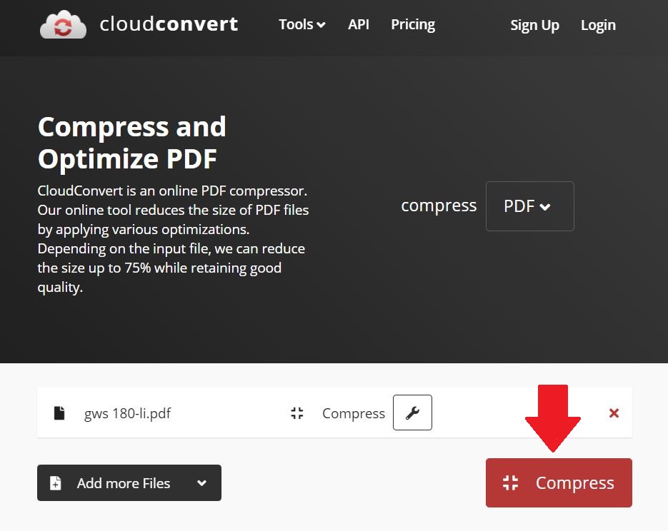 Cách nén file PDF online miễn phí với CloudConvert