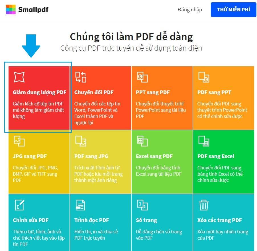 Cách nén file PDF online miễn phí với SmallPDF