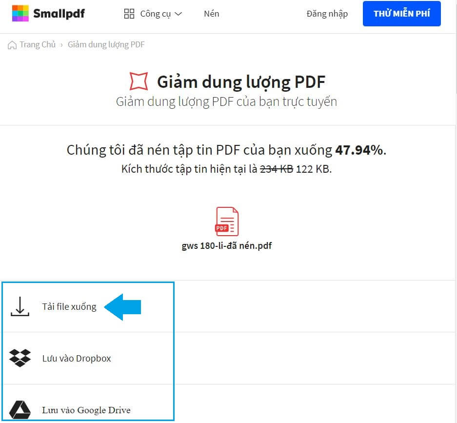 Cách nén file PDF online miễn phí với SmallPDF