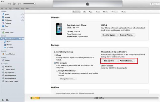 Kiểm tra IMEI iPhone trên iTunes