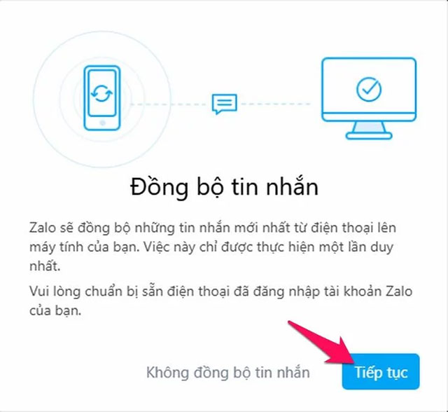 Hướng dẫn đồng bộ Zalo cho máy tính