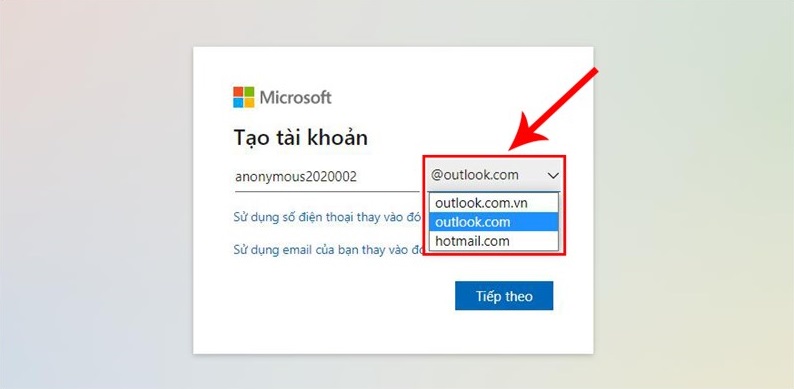 Cách đăng ký Microsoft Teams bằng email trực tiếp của Microsoft