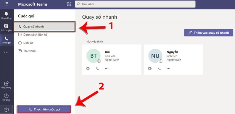 Cách tạo cuộc gọi trên Microsoft Teams