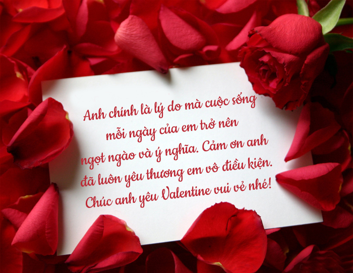 Thiệp chúc mừng Valentine day cho người yêu