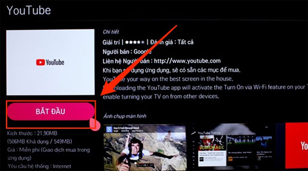 Xử lý tivi LG không xem được YouTube