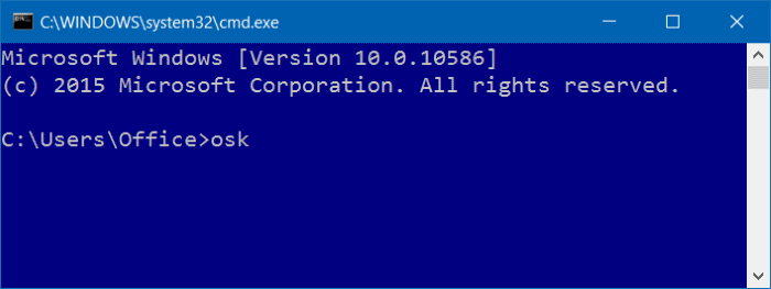 Cách mở bàn phím ảo thông qua Command Prompt hoặc PowerShell